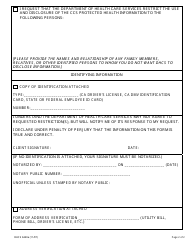 Form DHCS6240A Request to Restrict Use and Disclosure of Protected Health Information (Sacramento Regional Office) - City of Sacramento, California, Page 2