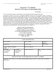 Document preview: Form DHCS6238A Request to Amend Protected Health Information - Genetically Handicapped Persons Program - California