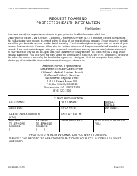 Document preview: Form DHCS6238A Request to Amend Protected Health Information (Sacramento Regional Office) - City of Sacramento, California