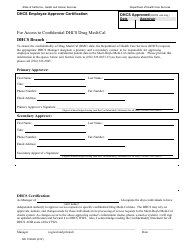 Document preview: Form MC5123AD Dhcs Employee Approver Certification - California