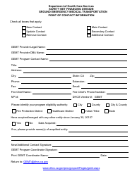 Document preview: Point of Contact Information - Ground Emergency Medical Transportation - California