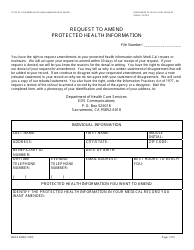Document preview: Form DHCS6238 Request to Amend Protected Health Information - California