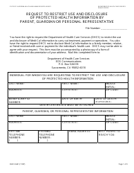 Document preview: Form DHCS6241 Request to Restrict Use and Disclosure of Protected Health Information by Parent, Guardian or Personal Representative - California