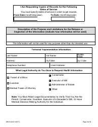 Form DHCS6247 Authorization for Release of Protected Health Information to Third Parties - California, Page 3