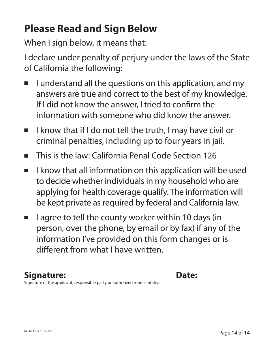 Form MC604 IPS AF Additional Income and Property Information Needed for Medi-Cal - California, Page 14