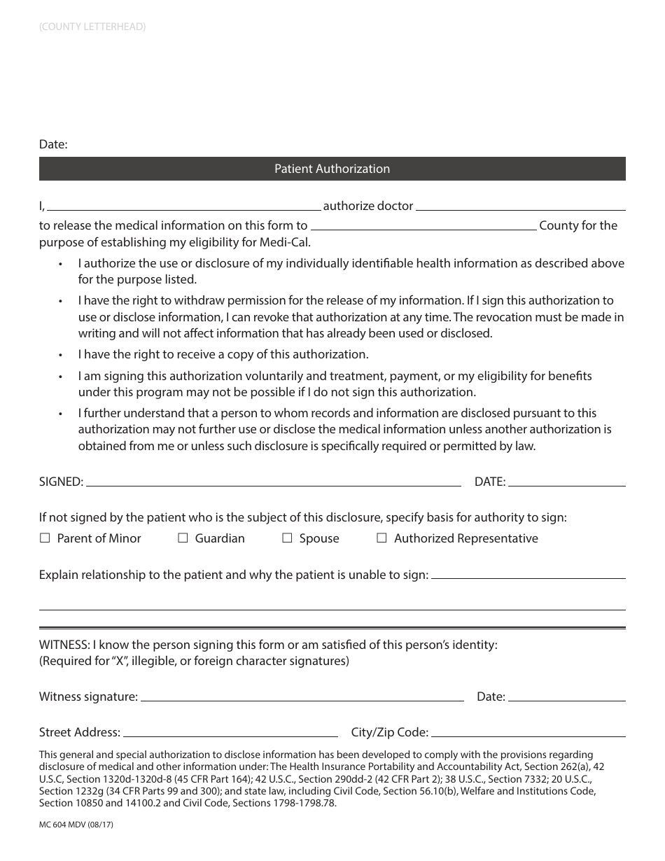 Form MC604 MDV Doctors Verification for Home and Community Based Services Under Spousal Impoverishment Provisions - California, Page 2