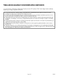 Formulario DMHC20-224 &quot;Formulario De Queja/Solicitud De Revision Medica Independiente (Imr)&quot; - California (Spanish), Page 7