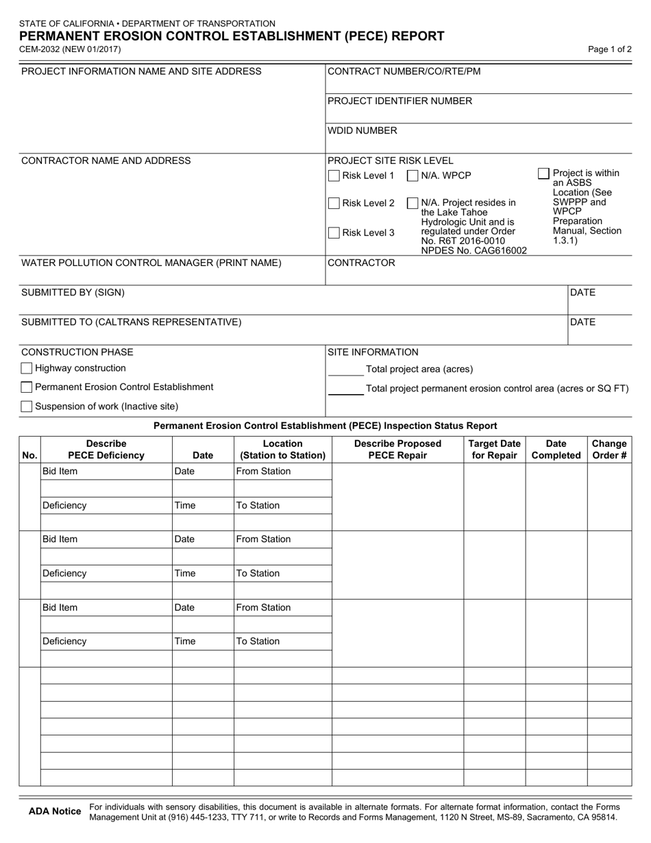 Form CEM-21 Download Fillable PDF or Fill Online Permanent For Construction Deficiency Report Template