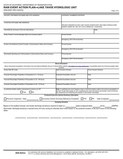 Form CEM-2045T  Printable Pdf