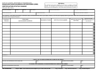 Document preview: Form CEM-2403F Disadvantaged Business Enterprises (Dbe) Certification Status Change - California