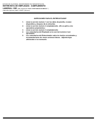 Formulario CEM-2504 &quot;Entrevista De Empleado: Cumplimiento Laboral / Ioe&quot; - California (Spanish), Page 2