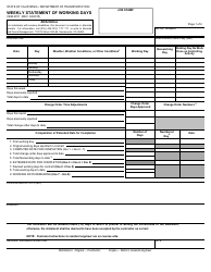 Document preview: Form CEM-2701 Weekly Statement of Working Days - California
