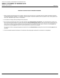 Form CEM-2701 Weekly Statement of Working Days - California, Page 2