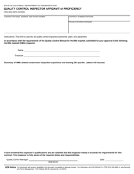 Form CEM-3802 &quot;Quality Control Inspector Affidavit of Proficiency&quot; - California