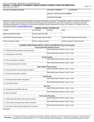Form CEM-3736AC &quot;Asphalt Concrete Pavement Smoothness Corrections Information&quot; - California