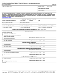 Form CEM-3736C &quot;Concrete Pavement Smoothness Corrections Information&quot; - California