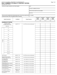 Form CEM-3803 &quot;Daily Summary of Quality Control Testing&quot; - California