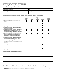 Document preview: Form CEM-5501 Partnering Facilitator Evaluation - Kickoff - California