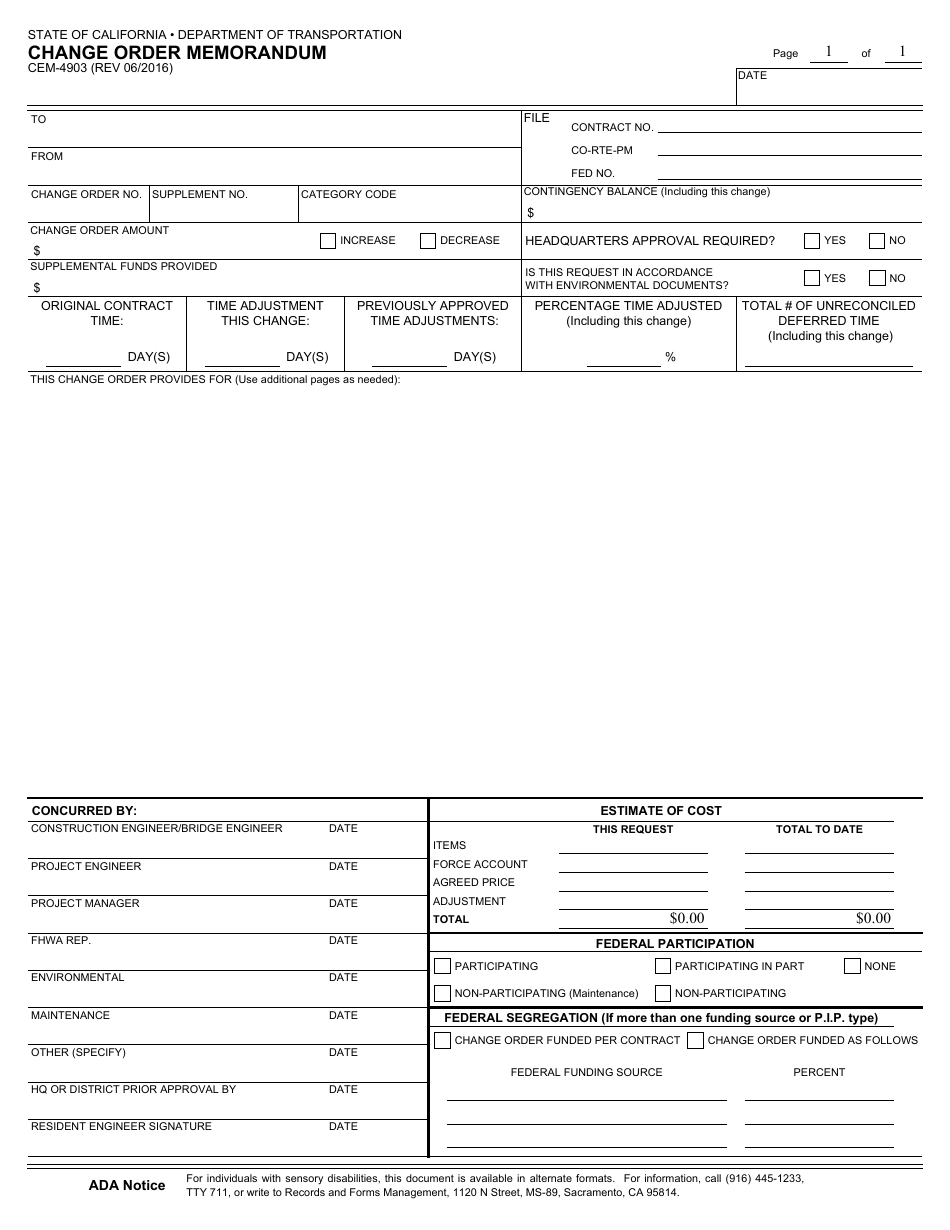 Form CEM4903 Fill Out, Sign Online and Download Fillable PDF