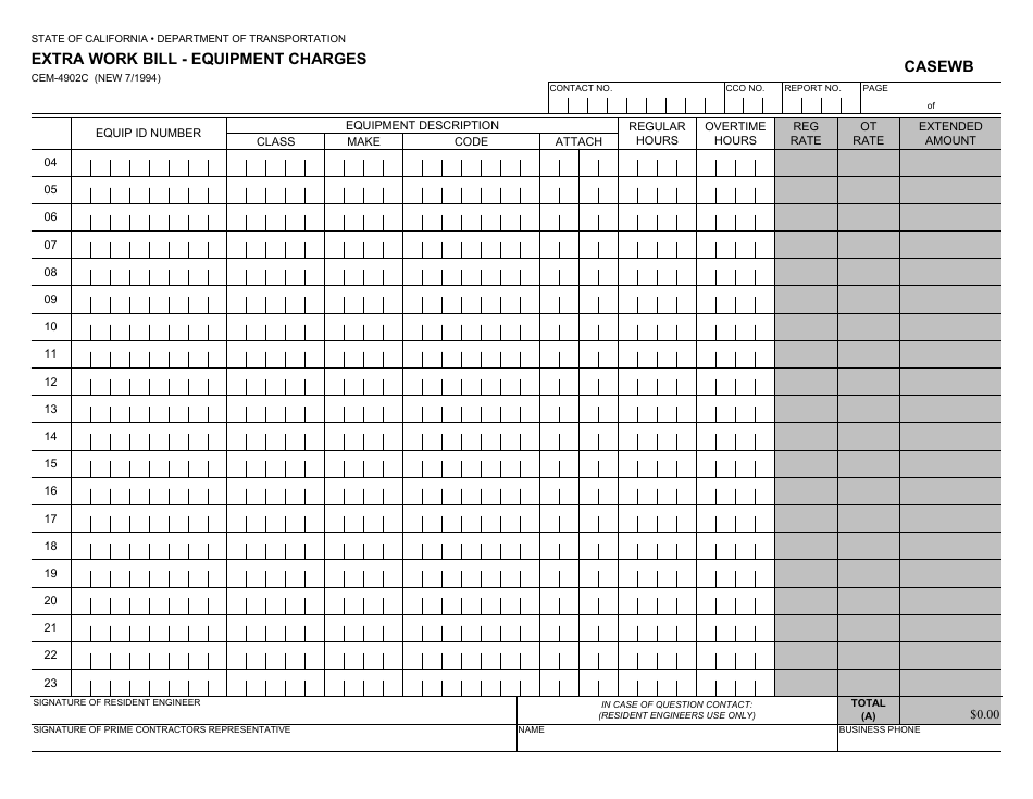 form-cem-4902c-download-fillable-pdf-or-fill-online-extra-work-bill-equipment-charges