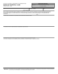 Document preview: Form CEM-6201 Notice of Potential Claim - California