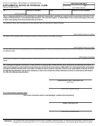 Form CEM-6201B &quot;Supplemental Notice of Potential Claim&quot; - California
