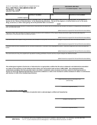 Document preview: Form CEM-6201C Full and Final Documentation of Potential Claim - California