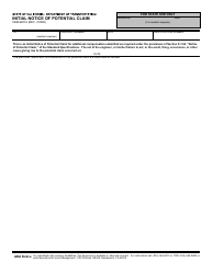 Document preview: Form CEM-6201A Initial Notice of Potential Claim - California