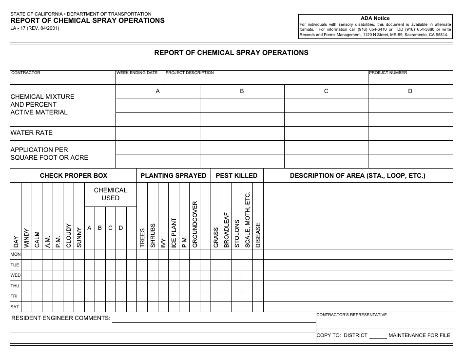 Printable Ca 17 Form Printable World Holiday
