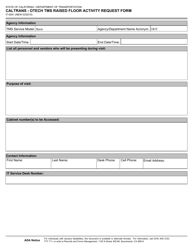 Form IT-0041 &quot;Caltrans - Otech Tms Raised Floor Activity Request Form&quot; - California