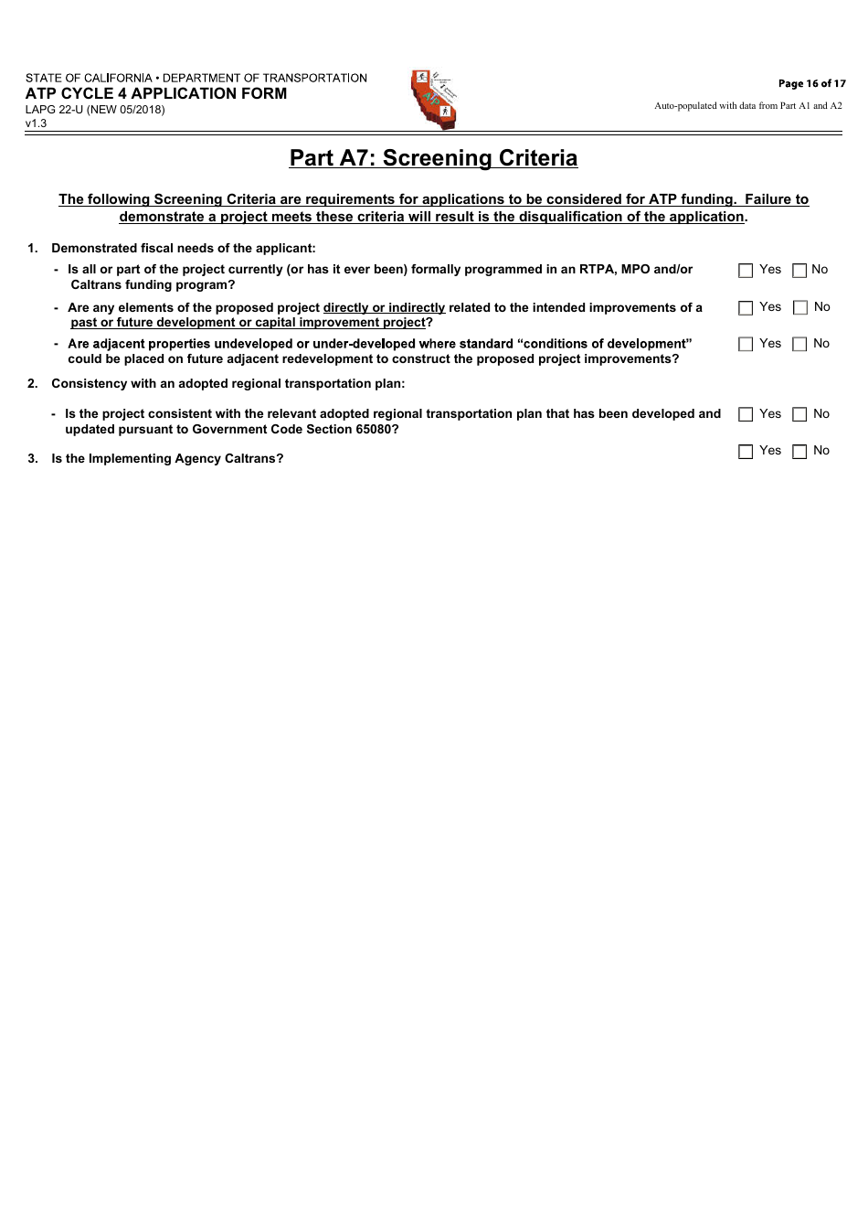 Form LAPG22-U ATP Cycle 4 Application Form - California, Page 16