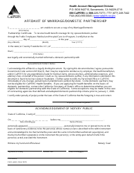Form PERS-HBSD-1965 &quot;Affidavit of Marriage/Domestic Partnership&quot; - California