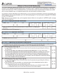 Form HBD-40 &quot;Affidavit of Parent-Child Relationship&quot; - California
