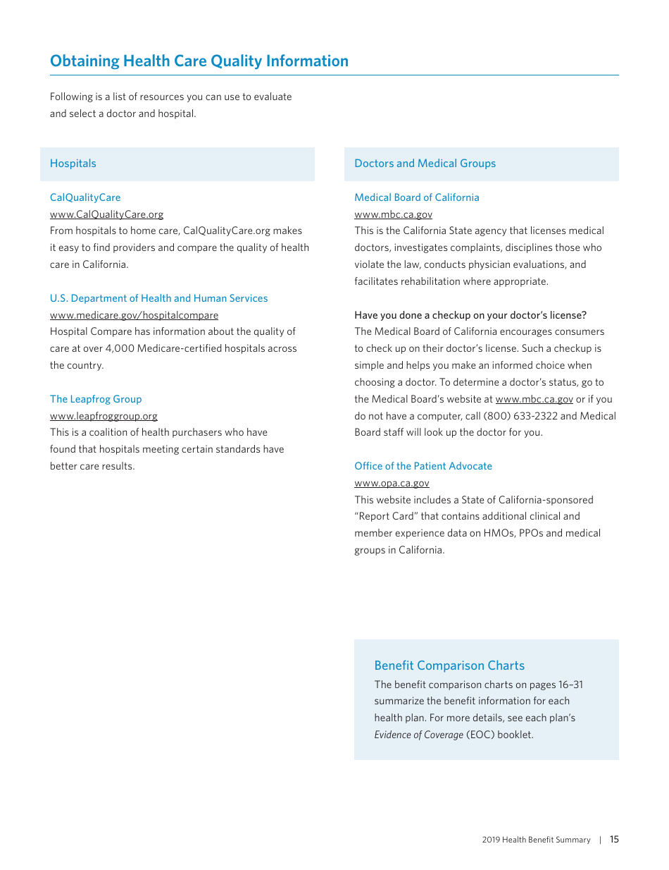 Health Benefit Summary - California, Page 17