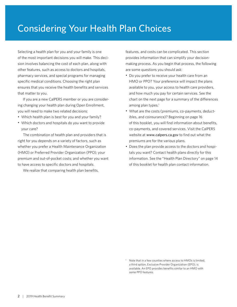 Health Benefit Summary - California, Page 4