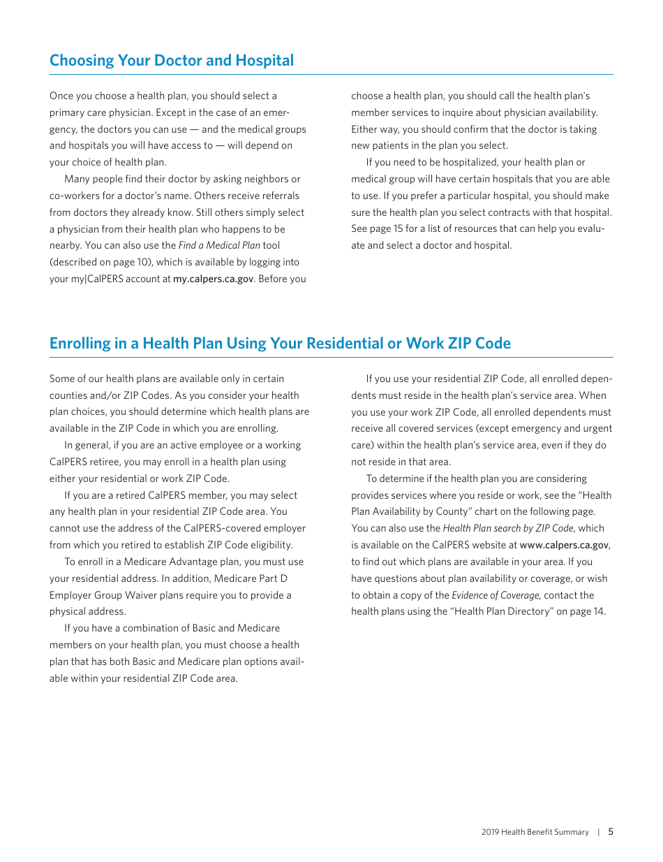 Health Benefit Summary - California, Page 7