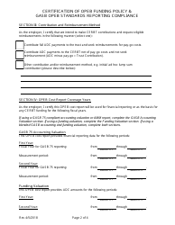 &quot;Form for Certification of Opeb Funding Policy &amp; Gasb Opeb Standards Reporting Compliance&quot; - California, Page 2
