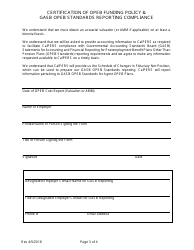 Form for Certification of Opeb Funding Policy &amp; Gasb Opeb Standards Reporting Compliance - California, Page 3