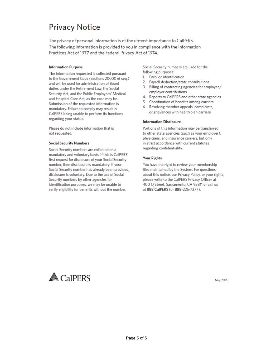 Dependent Verification Affidavit Form - California, Page 5