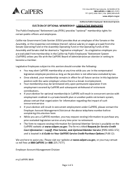 Document preview: Form my|CalPERS0840 Election of Optional Membership - Legislative Employee - California