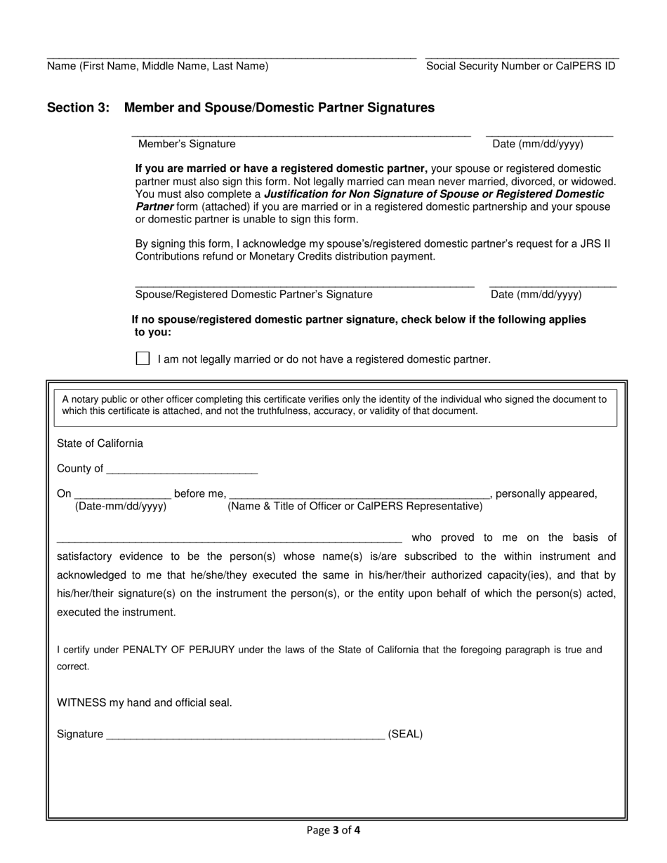 California Distribution of Judges' Retirement System II (Jrs II) Contributions or