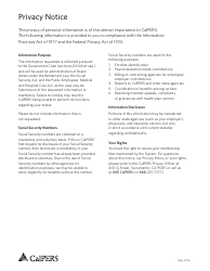 Form PERS01M0052DMC Employer Information for Disability Retirement - California, Page 2