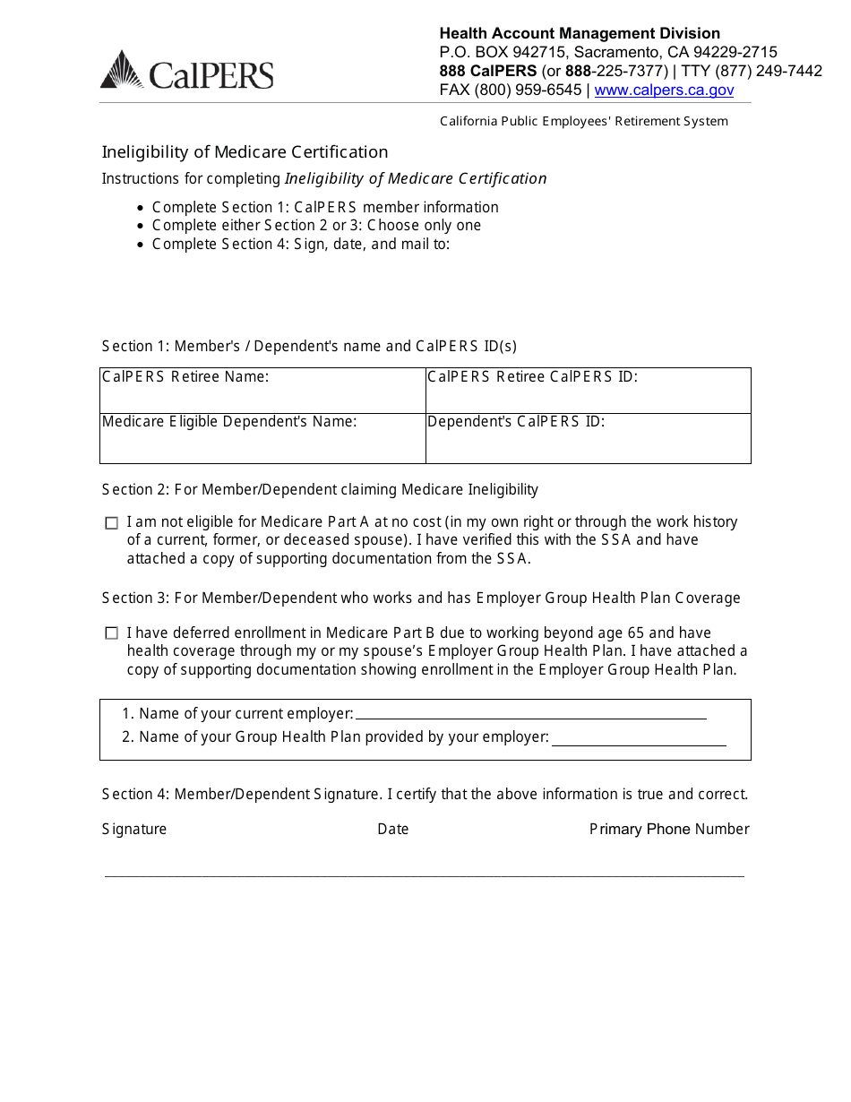 Ineligibility of Medicare Certification - California, Page 1