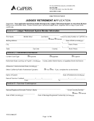 Document preview: Form PERS09M0297 Judges' Service Retirement Application - California