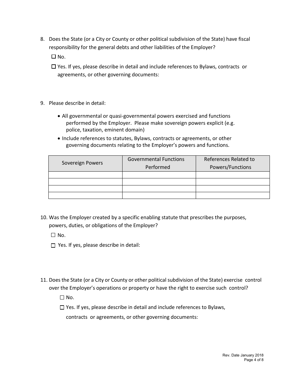 Public Agency Applicant Questionnaire - California, Page 4