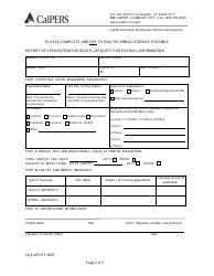 Form 0697 &quot;Report of Separation for Death - Request for Payroll Information&quot; - California, Page 2