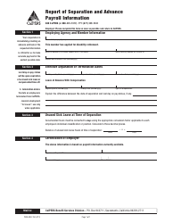Form PERS-BSD-194 Report of Separation and Advance Payroll Information - California