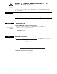 Document preview: Form PERS-BSD-1961 Request for Payment of Monthly Allowance to a Trust - California