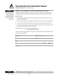 Form PERS-MSD-353 Tier Conversion Cost Information Request - California