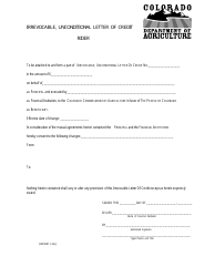 Document preview: Irrevocable, Unconditional Letter of Credit Rider - Colorado